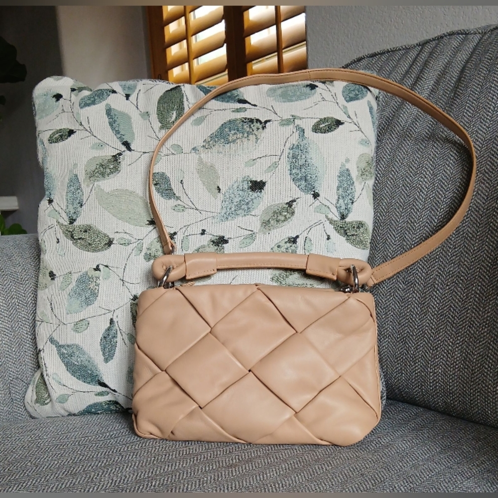 NWOT & Other Stories Braided Leather Crossbody Bag in Beige